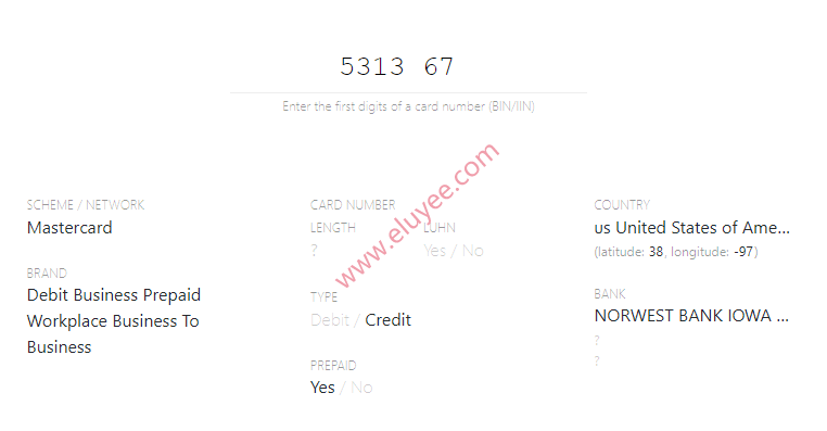 Privacy Card Bin 531367