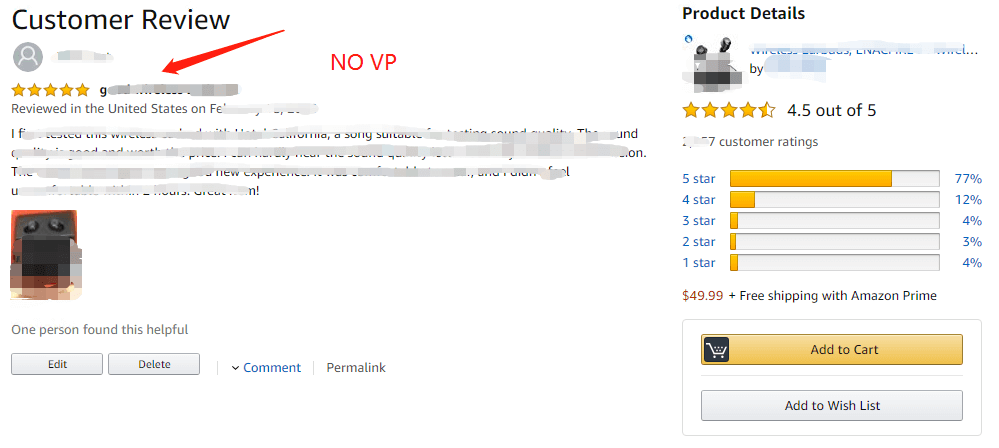 No Verified Purchase