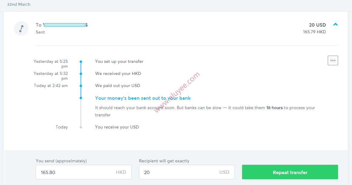 美国银行账户Velo入金,汇款至海外账户的低手续费的渠道 7 Transferwise发送港币,Velo账户接收美元