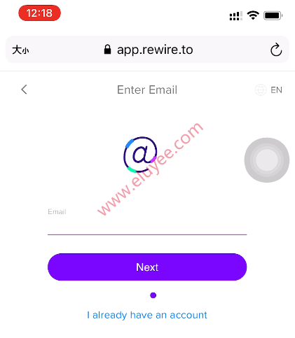 Rewire注册-输入电子邮箱
