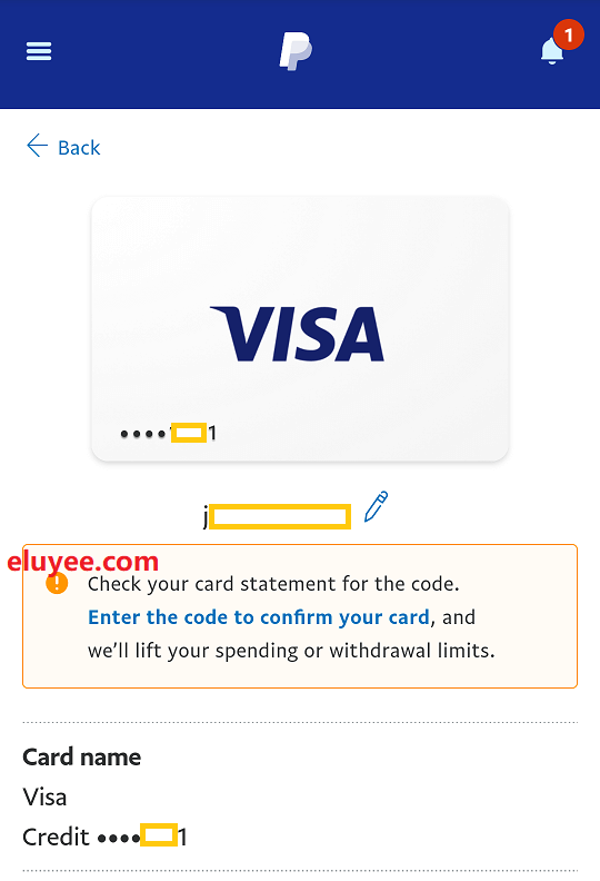 PayPal绑定验证借记卡和信用卡